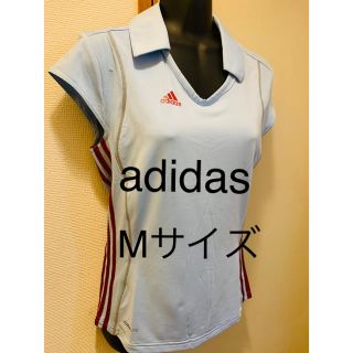 アディダス(adidas)のポロシャツ  タンクトップ　ブルー　Mドサイズ　アディダス(Tシャツ(半袖/袖なし))