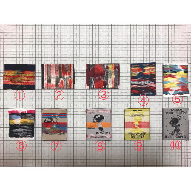 スヌーピー　小型布タグ10種類セット ハンドメイドの素材/材料(各種パーツ)の商品写真
