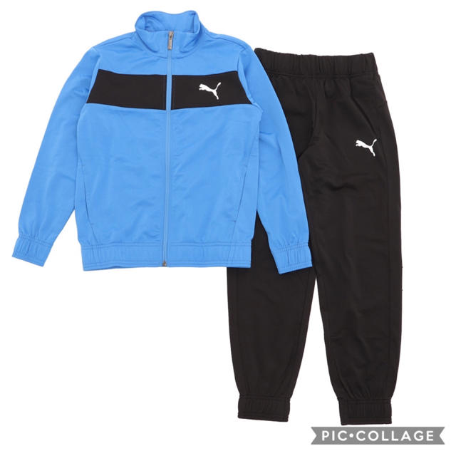 PUMA(プーマ)の新品 プーマ ジャージ 上下セット 140cm セットアップ ジュニア 子供 青 キッズ/ベビー/マタニティのキッズ服男の子用(90cm~)(ジャケット/上着)の商品写真