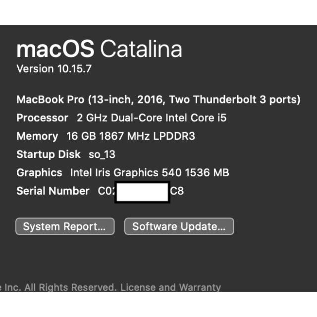 Apple(アップル)のMacBook Pro 13インチ 2016 CTO 16GB 512GB スマホ/家電/カメラのPC/タブレット(ノートPC)の商品写真