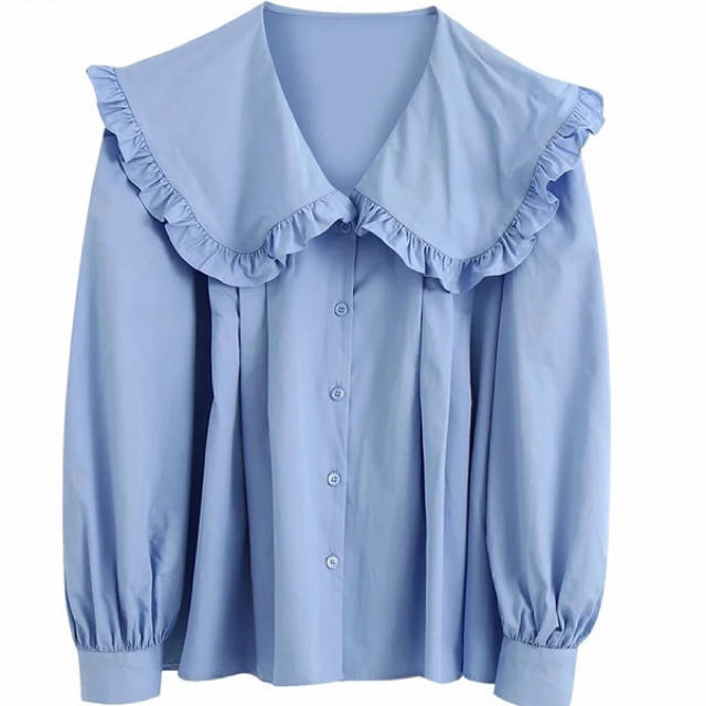 ネットオフ 送料得店  ZARA yumi's by ピーターパン襟付きポプリンブラウスの通販 - シャツ/ブラウス(長袖/七分)
