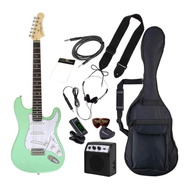エレキギター 初心者セット ライトグリーン【新品、送料無料】 楽器のギター(エレキギター)の商品写真