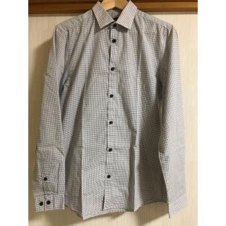 H＆M メンズ長袖チェックシャツ(シャツ)