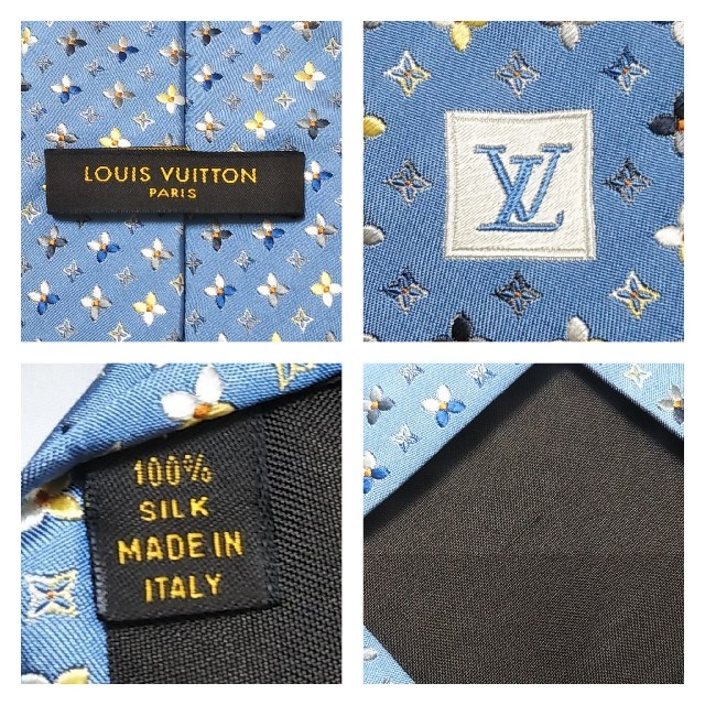 LOUIS VUITTON(ルイヴィトン)の【限定 セール】♥新品　LOUIS VUITTON　高級シルク　ブルー　ドット柄 メンズのファッション小物(ネクタイ)の商品写真