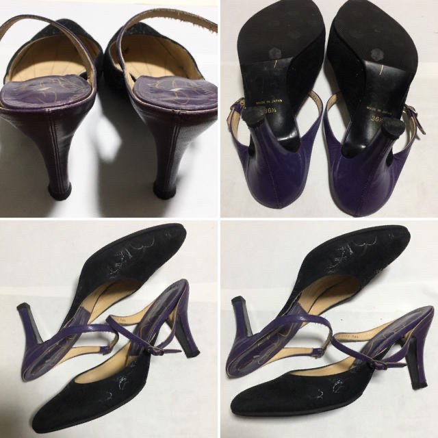  pair ( アペアー　) パンプス ブラック パープル レディースの靴/シューズ(ハイヒール/パンプス)の商品写真