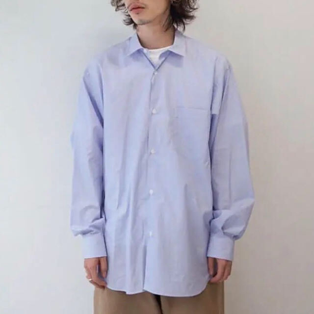 COMOLI - 2020aw comoli ポプリンシャツ 2 コモリシャツ sax shirtの ...