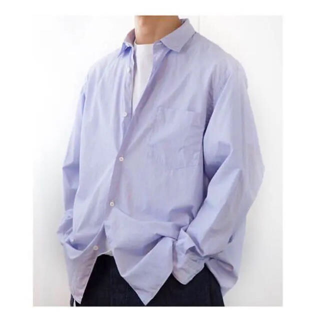 メンズ2020aw comoli ポプリンシャツ 2 コモリシャツ　sax shirt