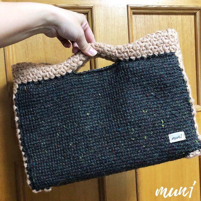 Mun1 リフ編み持ち手のアフガン編みバッグの通販 By Mun1 ラクマ