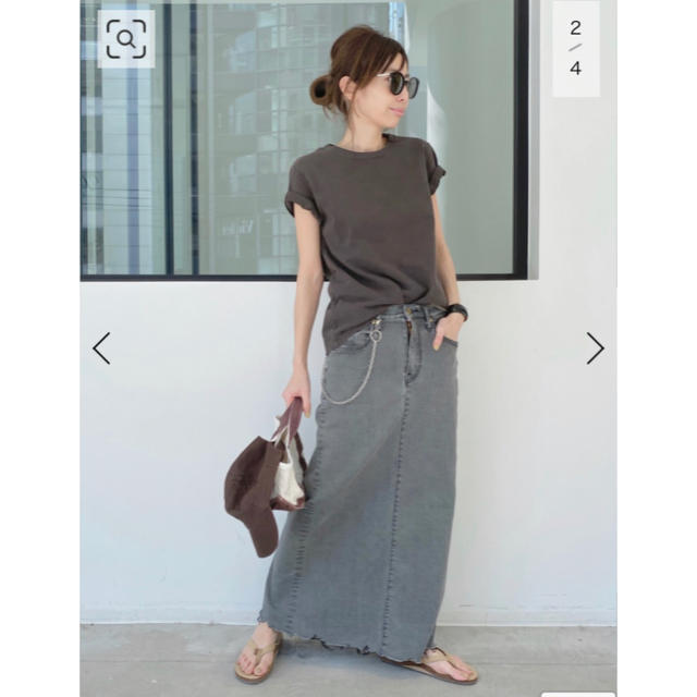 L'Appartement DEUXIEME CLASSE(アパルトモンドゥーズィエムクラス)の'Appartement "GOOD GRIEF!" デニムスカート新品未使用 レディースのスカート(ロングスカート)の商品写真