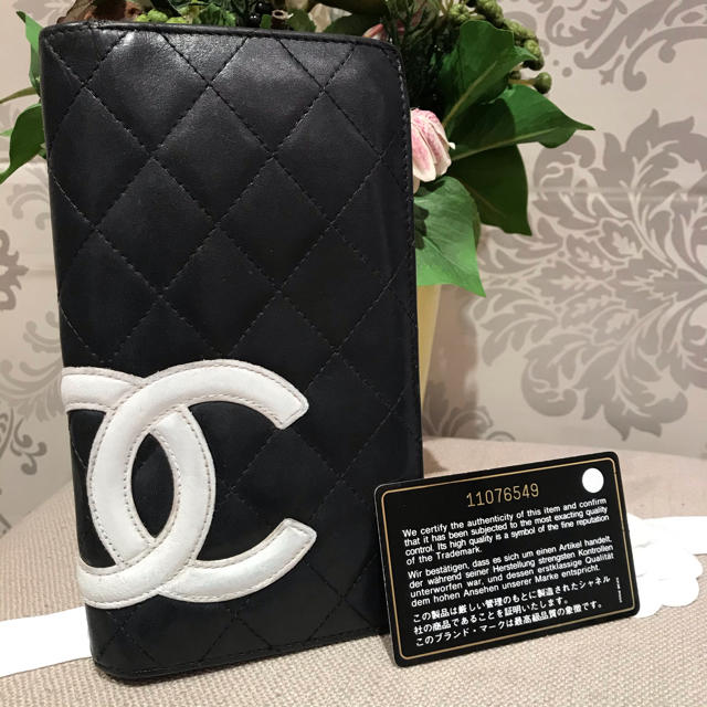 CHANEL CHANEL シャネル カンボンライン 長財布 ブラック・ピンク