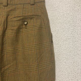 vintage チェックパンツ 黄色(カジュアルパンツ)