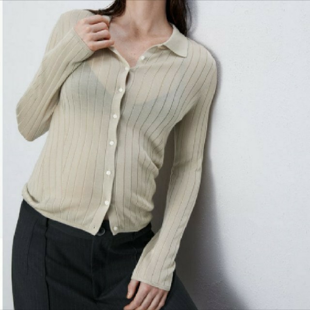 ZARA - ZARA/リブ編みニットポロシャツの通販 by いちご's shop|ザラならラクマ