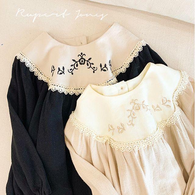 【１２０】刺繍長袖シャツ キッズ/ベビー/マタニティのキッズ服女の子用(90cm~)(ワンピース)の商品写真