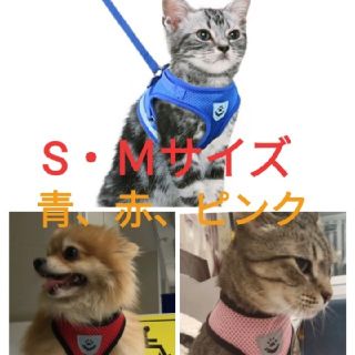 （ピンクＭのみ）猫　犬　ハーネスリード　首輪　猫グッズ　犬グッズ　散歩(ぬいぐるみ)