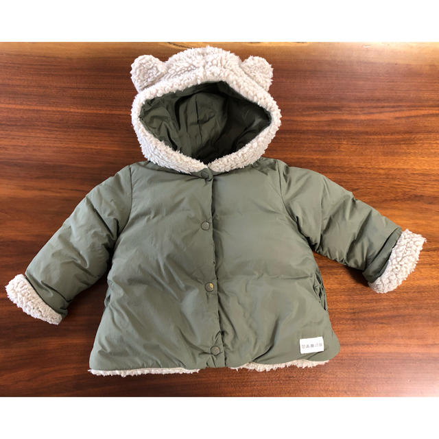 ZARA KIDS(ザラキッズ)のZARA BABY ダウンジャケット ボア くま フード付き キッズ/ベビー/マタニティのベビー服(~85cm)(ジャケット/コート)の商品写真