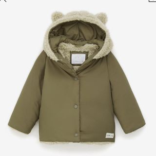 ザラキッズ(ZARA KIDS)のZARA BABY ダウンジャケット ボア くま フード付き(ジャケット/コート)