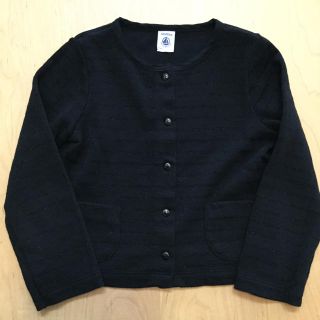 プチバトー(PETIT BATEAU)のプチバトー  ラメボーダー　カーディガン　102(カーディガン)