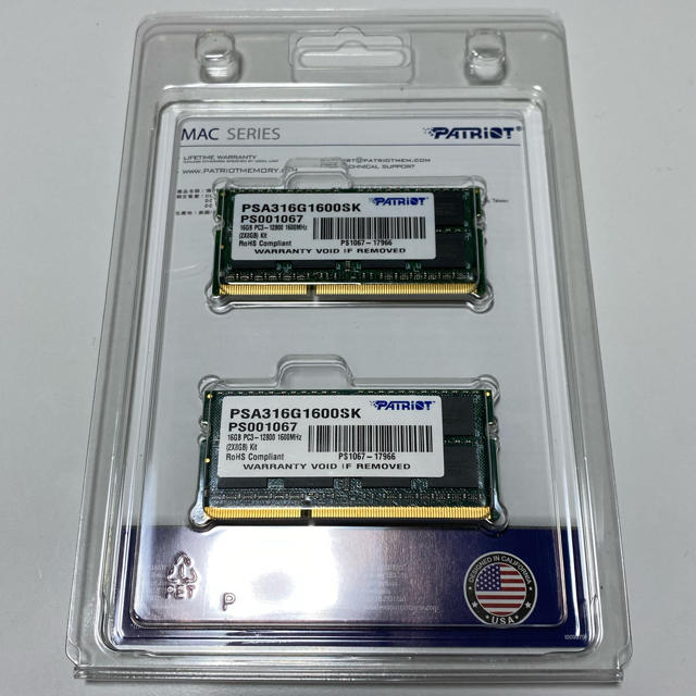 Patriot Memory メモリ DDR3 8GB×2 16GB スマホ/家電/カメラのPC/タブレット(PCパーツ)の商品写真