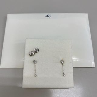 ヨンドシー(4℃)の4℃ k18WhiteGOLD ダイヤモンド付き ピアス(ピアス)