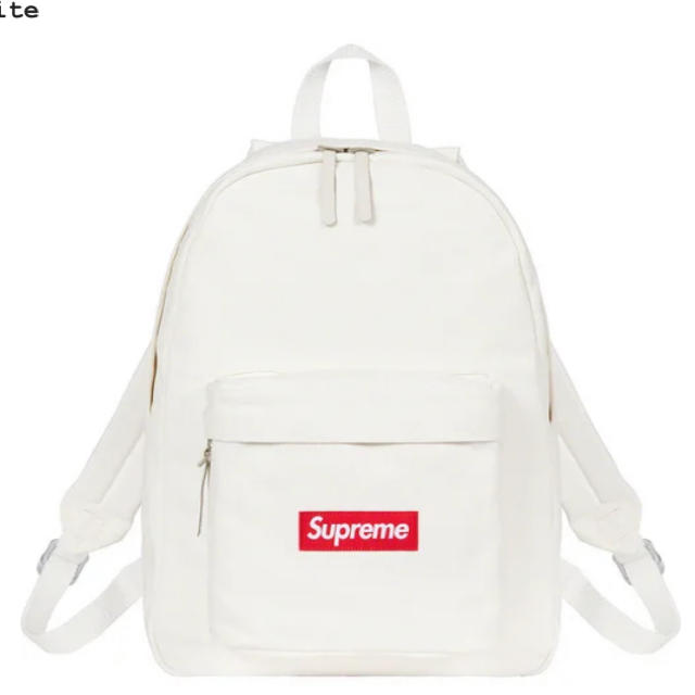 supreme backpack 白　シュプリーム