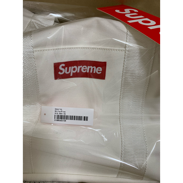 Supreme Canvas Tote WHITE トートバッグ