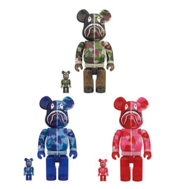 BE@RBRICK CLEAR ABC CAMO SHARK 100%&400%