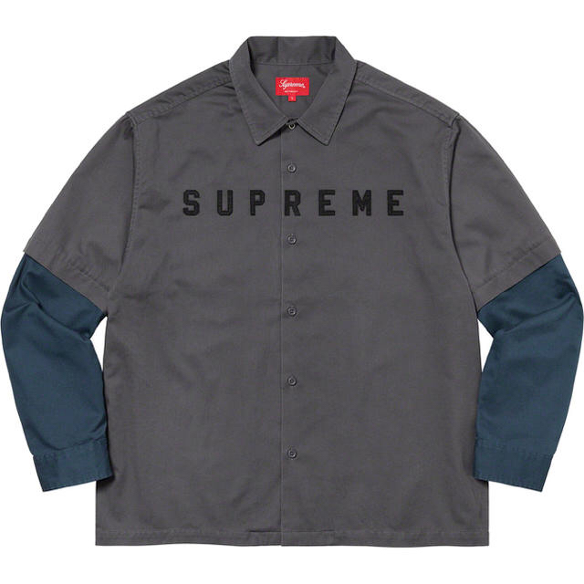 Supreme(シュプリーム)のM Supreme 2-Tone Work Shirt dark grey メンズのトップス(シャツ)の商品写真