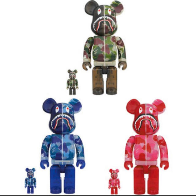 BE@RBRICK CLEAR ABC CAMO SHARK 100%&400%