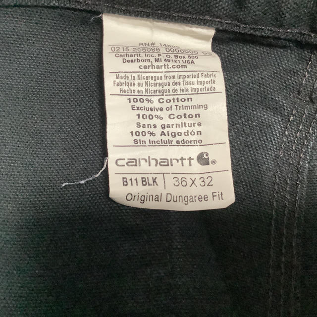 carhartt(カーハート)のcarhartt  一点物　90’s ブラックダック地ペインターパンツ　XL メンズのパンツ(ペインターパンツ)の商品写真