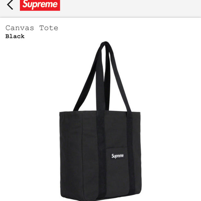 Supreme - supreme canvas tote bagトートバック black 黒の通販 by