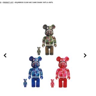 アベイシングエイプ(A BATHING APE)のBE@RBRICK CLEAR ABC CAMO SHARK 100%&400%(その他)