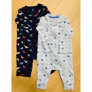 ベビーギャップ(babyGAP)の長袖ロンパース　3〜6m  baby GAP    2枚(ロンパース)