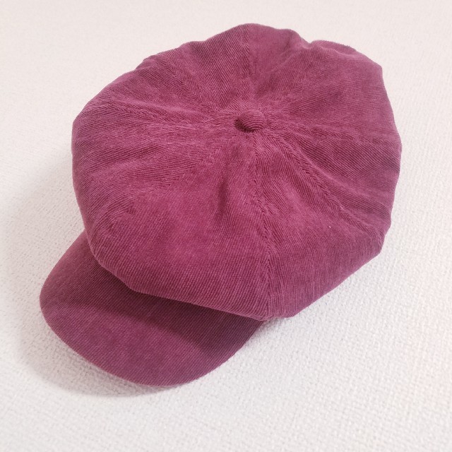 【チャンプ様専用】コーデュロイ キャスケット 濃いピンク レディースの帽子(キャスケット)の商品写真