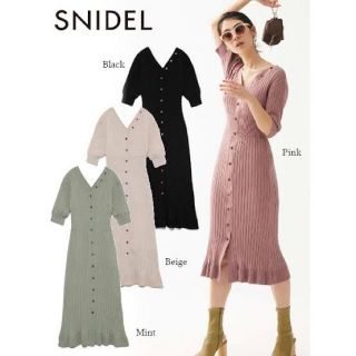 スナイデル(SNIDEL)のフロントボタンニットワンピース(ひざ丈ワンピース)