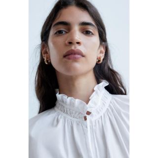 ザラ(ZARA)の新品未使用 ZARA オーバーサイズポプリンシャツ S(シャツ/ブラウス(長袖/七分))