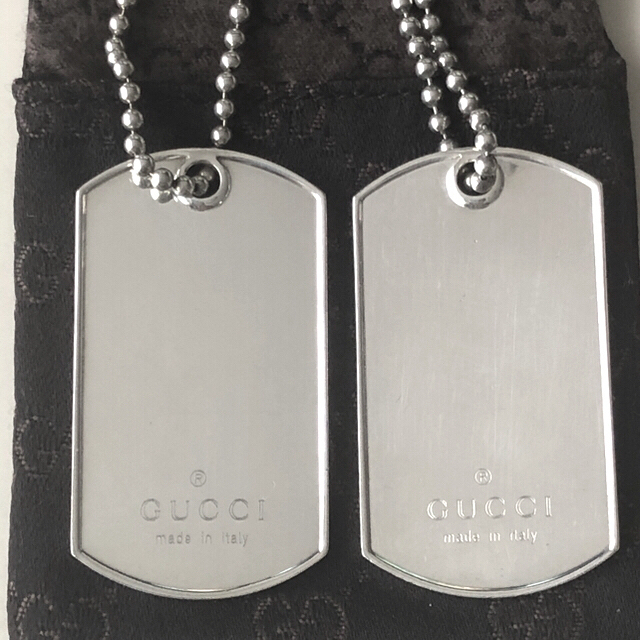 Gucci(グッチ)のGUCCI グッチドッグタグ ネックレス SILVER925 メンズのアクセサリー(ネックレス)の商品写真