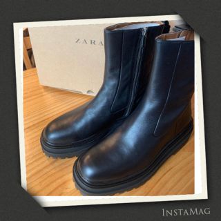 ザラ(ZARA)のはなりん様専用(本日まで)新品未使用 ZARA レザーブーツ 40 (ブーツ)