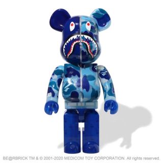 アベイシングエイプ(A BATHING APE)のBE@RBRICK CLEAR ABC CAMO SHARK 1000% 青(その他)