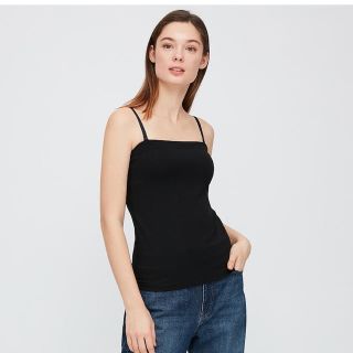 ユニクロ(UNIQLO)の《新品・未使用》UNIQLO ブラチューブトップ　ブラック(ベアトップ/チューブトップ)