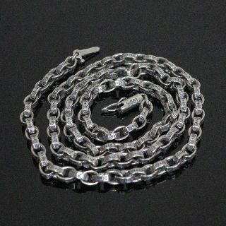 50cm シルバー925 ペーパーチェーンネックレス シルバーアクセサリーの