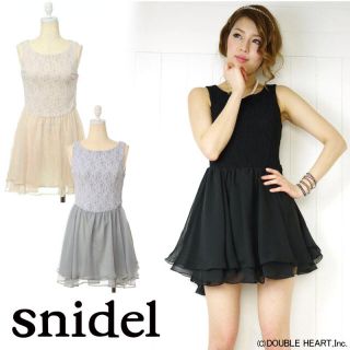 スナイデル(SNIDEL)のsnidel レース切り替えワンピース(ミニワンピース)