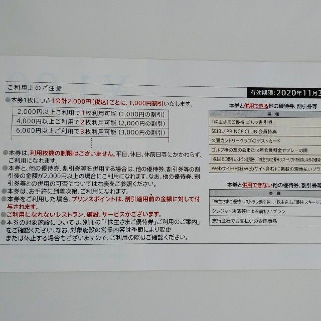 【10枚】西武株主優待共通割引券 チケットの優待券/割引券(その他)の商品写真