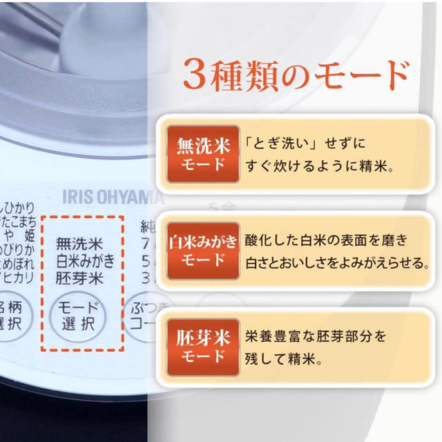 アイリスオーヤマ 精米機 銘柄純白づき RCI-A5-B 2017年製 - 調理機器