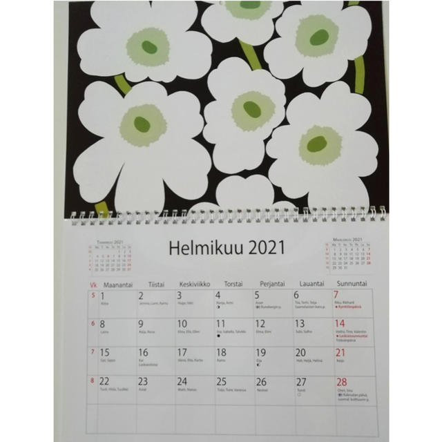 【激レア 限定発売品】マリメッコ/2021年壁掛けカレンダー フィンランド語