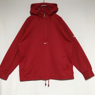 ナイキ(NIKE)の90s ナイキ パーカー ハーフジップ 長袖 ジャージ素材 銀タグ ビンテージ(パーカー)