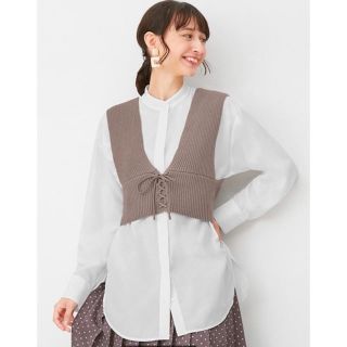 ジーユー(GU)の【完売品】GUニットビスチェ♡ブラウン(ニット/セーター)