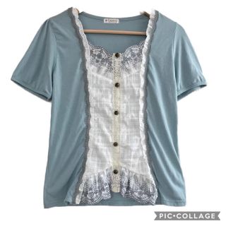 アクシーズファム(axes femme)の157.重ね着風ブロッキングカットソー(カットソー(半袖/袖なし))