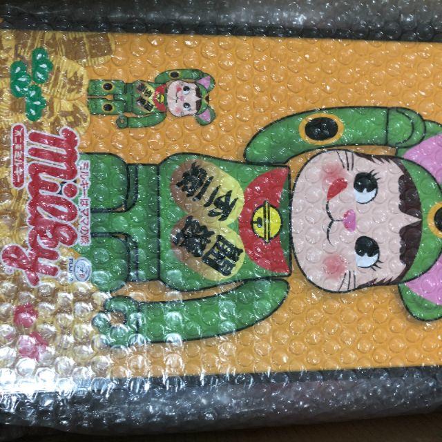 BE@RBRICK 招き猫 ペコちゃん 蛍光グリーン 100% & 400% ベア