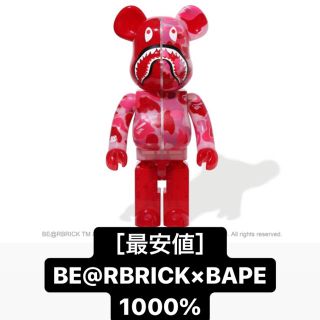 アベイシングエイプ(A BATHING APE)の［最安値］BE@RBRICK A BATHING APE 1000% ピンク(その他)