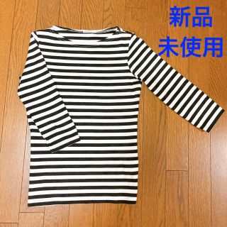 マリメッコ(marimekko)の新品未使用 ボーダーカットソー 黒×白 マリメッコ 綿100%(カットソー(長袖/七分))